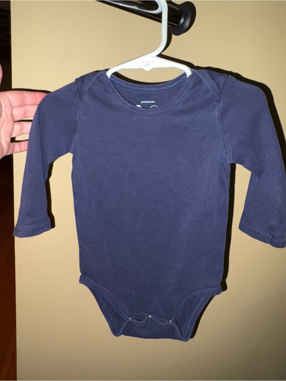 Primary Navy Long-Sleeve Organic Cototn Bodysuit